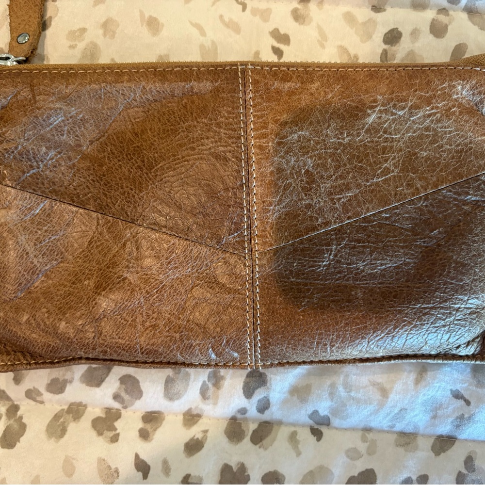 Brown Genuine Leather Crossbody Bag with adjustable shoulder strap. Cross posted - Picture 7 of 9